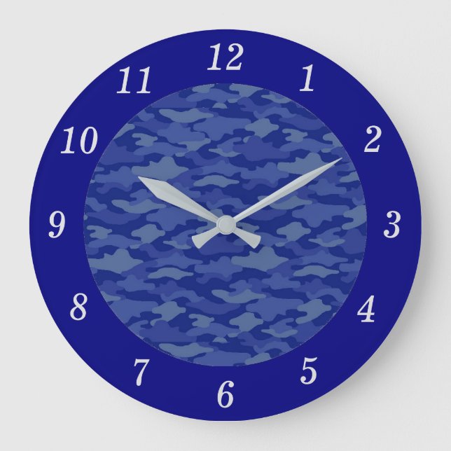 RELOJ REDONDO GRANDE 迷彩　ブルー  ラウンド壁時計 (Anverso)