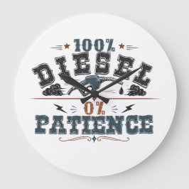 Reloj Redondo Grande 100% Diesel 0% Patience Vintage Graphic