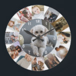 Reloj Redondo Grande 13 Collage de fotos personalizado<br><div class="desc">13 Collage de fotos  Personalized Template reloj de pared .. simplemente añada tus propias fotografías a este gran reloj de pared .. fácil de personalizar .. personalizable de plantilla de fotografía de Ricaso - perfecto regalo-ideas</div>
