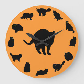 Reloj Redondo Grande 13 gatos negros