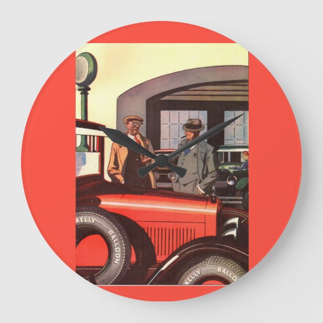Reloj Redondo Grande 1920s Kelly Springfields tire ad - another one (Anverso)
