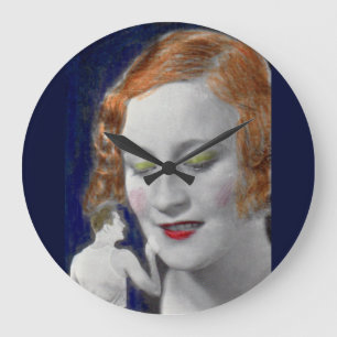 Reloj Redondo Grande 1930s redhead woman and her teeny tiny husband