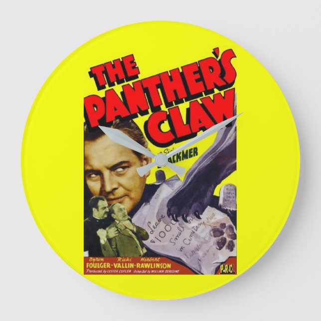 Reloj Redondo Grande 1942 poster de cine The Panther's Claw (Anverso)