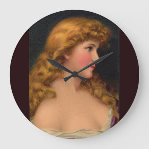 Reloj Redondo Grande 19th century beautiful woman with long hair