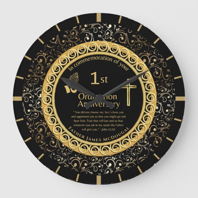 Reloj Redondo Grande 1.ᵉʳ Sacerdote del Aniversario de la Ordenación PE (Anverso)