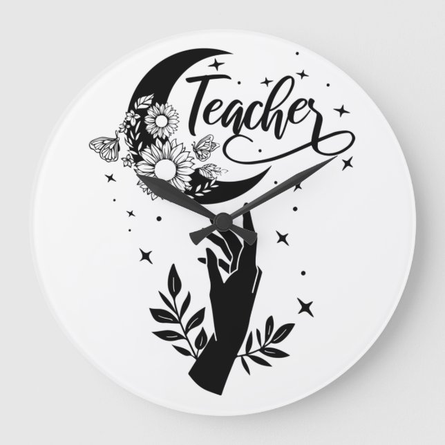 Reloj Redondo Grande 1- Inspirational Teacher Shirt, Minimalist Teacher (Anverso)