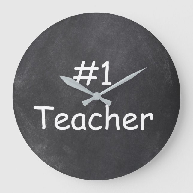 Reloj Redondo Grande #1 Teacher Chalkboard Diseño Idea de Regalo (Anverso)