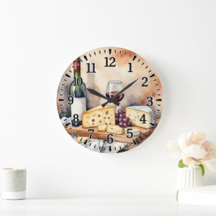 Reloj Redondo Grande #1 Vino y Queso