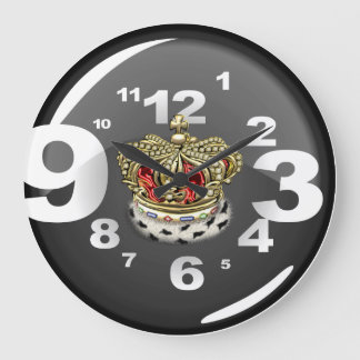 Reloj Redondo Grande [200] Príncipe [rey] corona real [piel+Oro] [rojo]