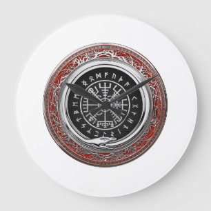 Reloj Redondo Grande [200] Vegvisir - Viking Silver Magic Runic Compass