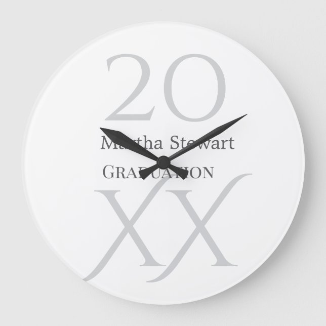 Reloj Redondo Grande 20XX bold le graduation name congrats school year  (Anverso)