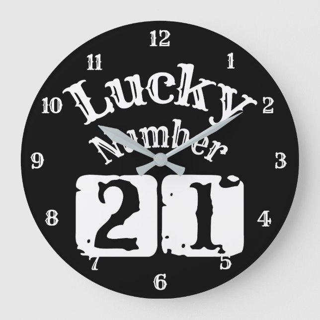 Reloj Redondo Grande 21 - Lucky Número 21 Luck (Anverso)