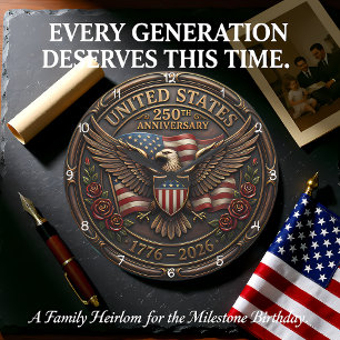 Reloj Redondo Grande 250º Aniversario de Estados Unidos