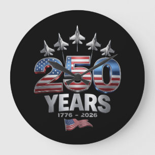 Reloj Redondo Grande 250 años americano 1776 2026 250º USA Patriótico 