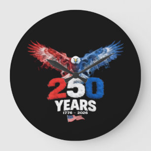 Reloj Redondo Grande 250 Años Americano 1776 2026 250º USA Patriótico 