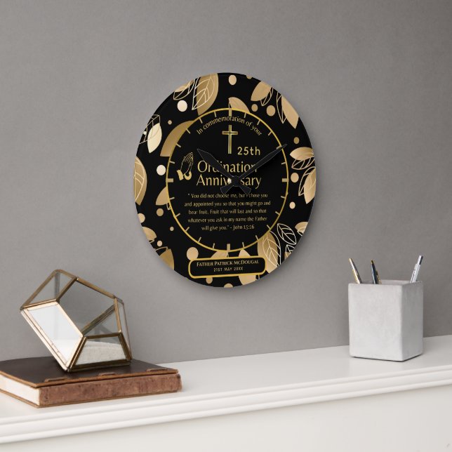Reloj Redondo Grande 25.ª Ordenanza de Regalo del Pastor Sacerdote (Oficina)