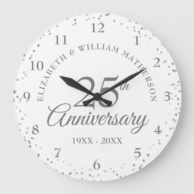 Reloj Redondo Grande 25° Aniversario de Plata Stardust (Anverso)