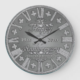 Reloj Redondo Grande 25° Aniversario del Boda de Plata