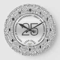 25° Aniversario del boda diamantes blancos y plata