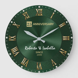 Reloj Redondo Grande 25 th Anniversary Emerald Green Luxury Wedding Ann