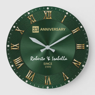 Reloj Redondo Grande 25 th Anniversary Emerald Green Luxury Wedding Ann