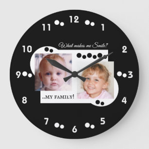 Reloj Redondo Grande 2 foto de mi familia negra