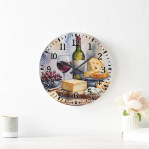 Reloj Redondo Grande #2 Vino y Queso