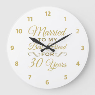 Reloj Redondo Grande 30º Aniversario de Boda Mejor Amigo