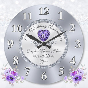 Reloj Redondo Grande 33 Aniversario Boda Regalo Tradicional,