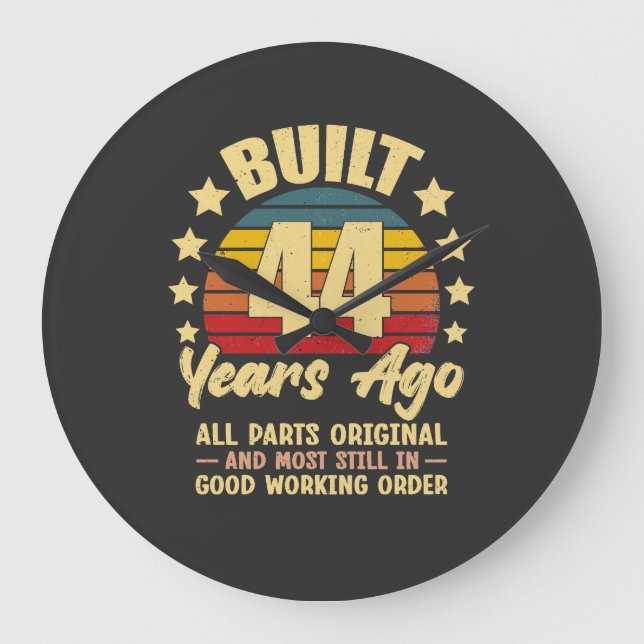 Reloj Redondo Grande 44 Years Ago All Parts Original 44th Birthday  (Anverso)