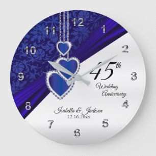 Reloj Redondo Grande 45/65 Aniversario del Boda de Sapphire Keepsake