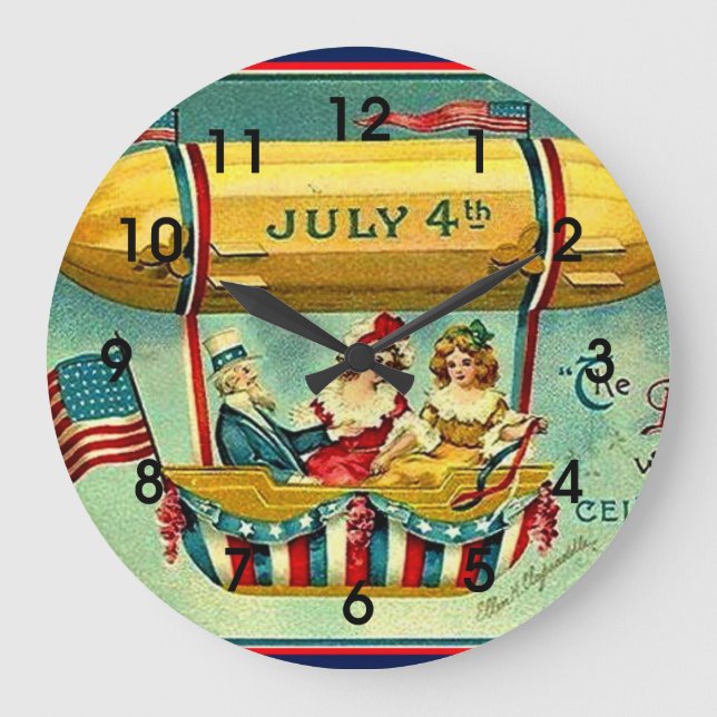 Reloj Redondo Grande 4 de julio - El día que celebramos (Anverso)