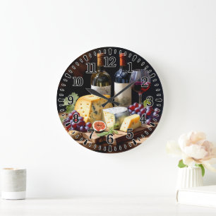 Reloj Redondo Grande #4 Vino y Queso