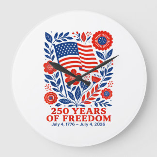 Reloj Redondo Grande 4th of July Patriotic 250th Anniversary 250 Years 