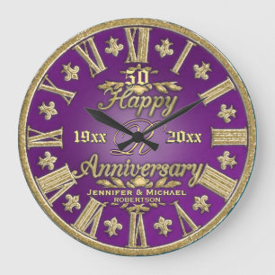 Reloj Redondo Grande 50.º Aniversario Boda