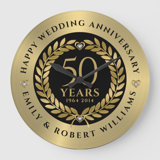 Reloj Redondo Grande 50.º boda aniversario Lealtad de oro (Anverso)