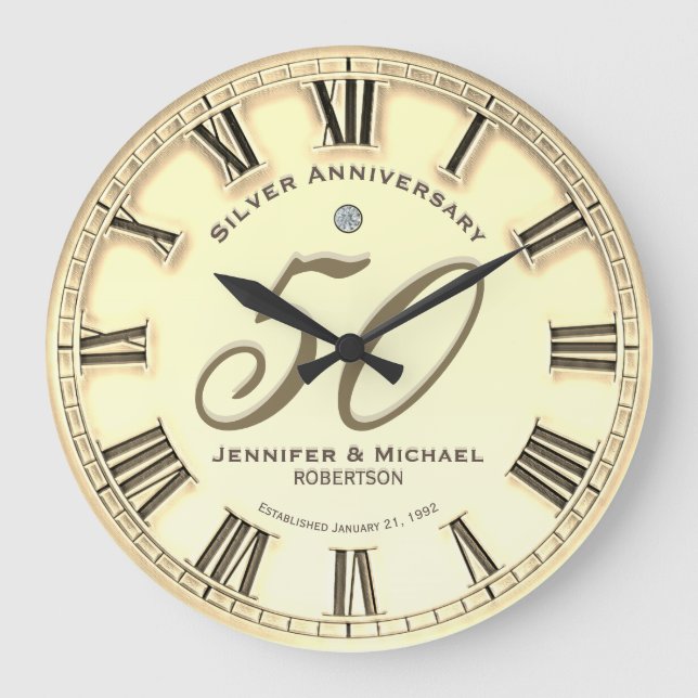 Reloj Redondo Grande 50 aniversario de bodas de oro (Anverso)