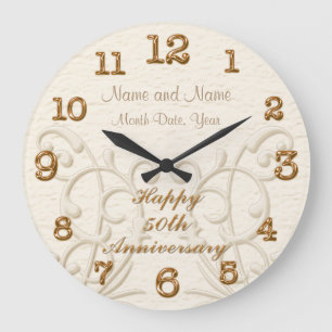Reloj Redondo Grande 50.os regalos personalizados del aniversario para