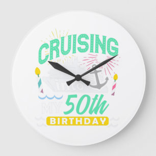 Reloj Redondo Grande 50th Birthday Cruise Trip Gift Vacation Birthday C