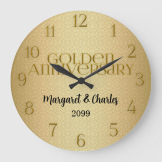 Reloj Redondo Grande 50th Golden Wedding Annivsersary Name