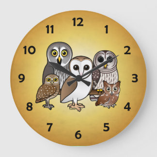 Reloj Redondo Grande 5 Birdorable Owls