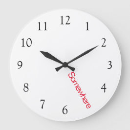Reloj Redondo Grande 5 en punto en alguna parte con Rojo