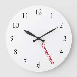 Reloj Redondo Grande 5 en punto en alguna parte con Rojo