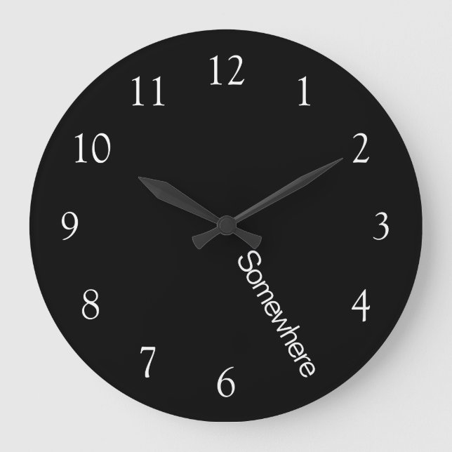 Reloj Redondo Grande 5 en punto en alguna parte Negro (Anverso)