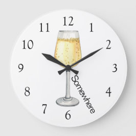 Reloj Redondo Grande 5 O'Clock Somewhere Champán