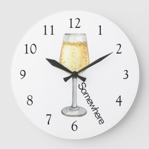 Reloj Redondo Grande 5 O'Clock Somewhere Champán