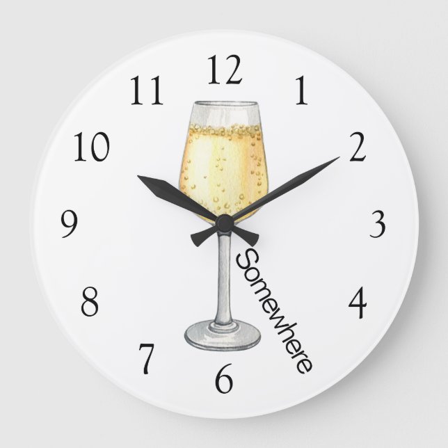 Reloj Redondo Grande 5 O'Clock Somewhere Champán (Anverso)