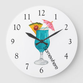 Reloj Redondo Grande 5 O'Clock Somewhere Tropical Drink