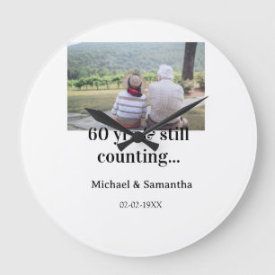 Reloj Redondo Grande 60 años de aniversario todavía contando nombre de 