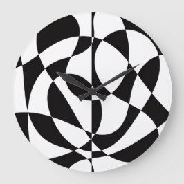 Reloj Redondo Grande 60s Black and White Abstract